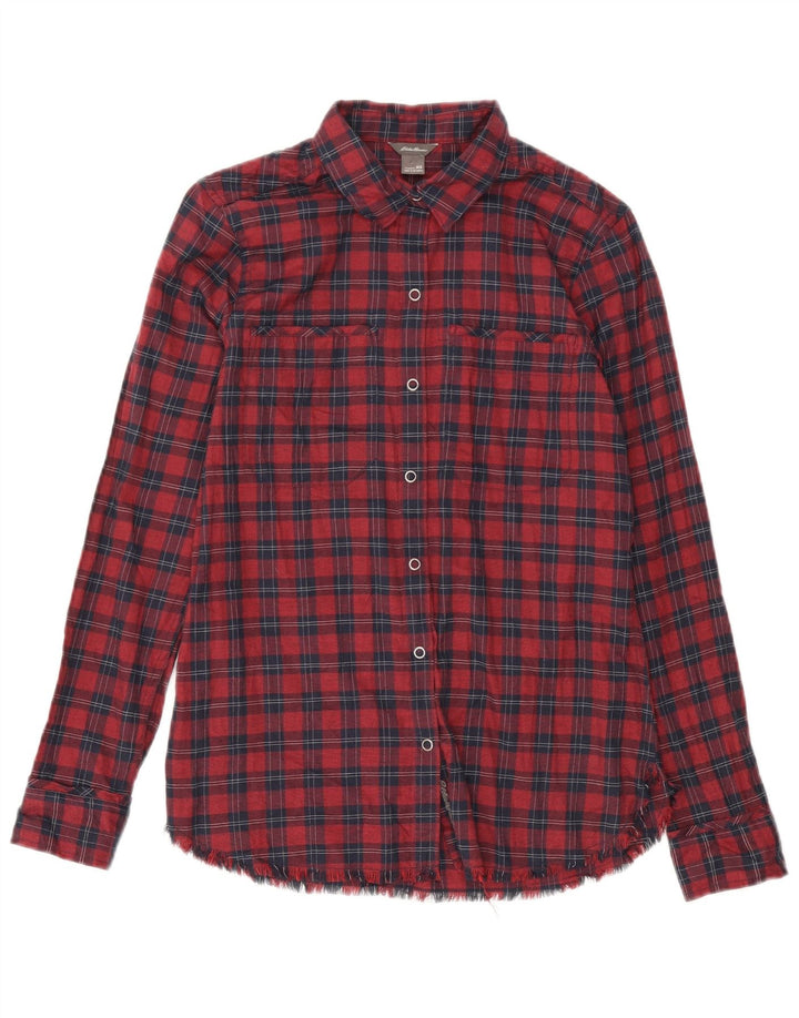 Eddie Bauer Γυναικείο πουκάμισο Oversized UK 6 XS Red Check Cotton