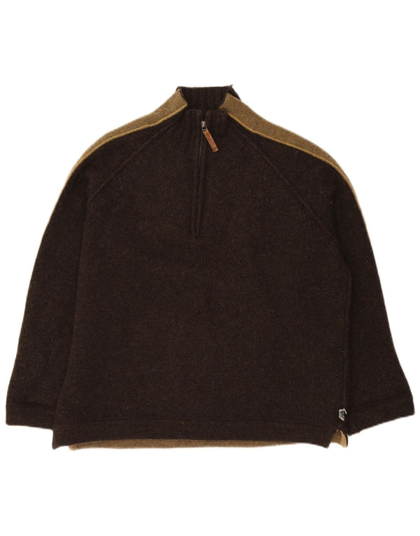 Ανδρικό πουλόβερ με λαιμόκοψη με φερμουάρ Face XL Καφέ μάλλινο