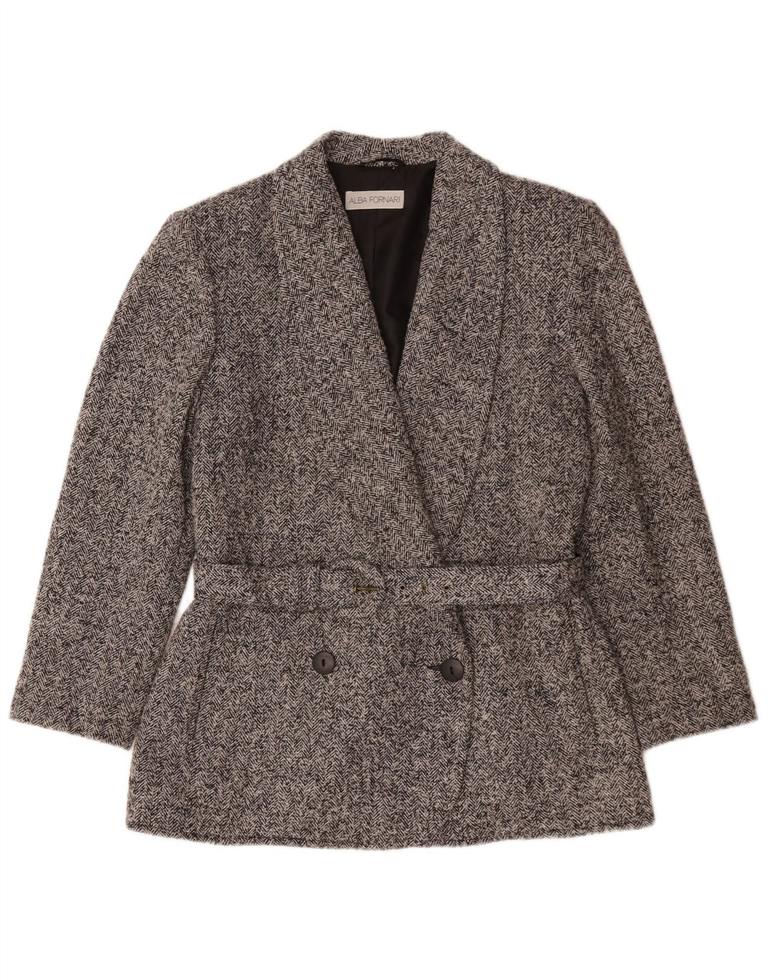 Alba Fornari Γυναικείο Blazer Μπουφάν IT 46 Μεγάλο Γκρι Ψαροκόκκαλο