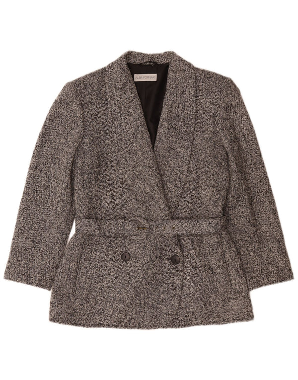Alba Fornari Womens Blazer Blazer Jacket IT 46 Large Grey Herringbone