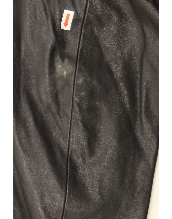 Vintage Γυναικείο Δερμάτινο Μπουφάν UK 12 Medium Μαύρο