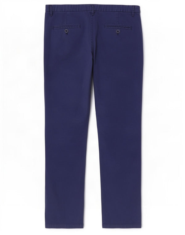 Benetton Womens Slim Chino Trousers UK 10 Small W30 L29 Navy Blue Cotton