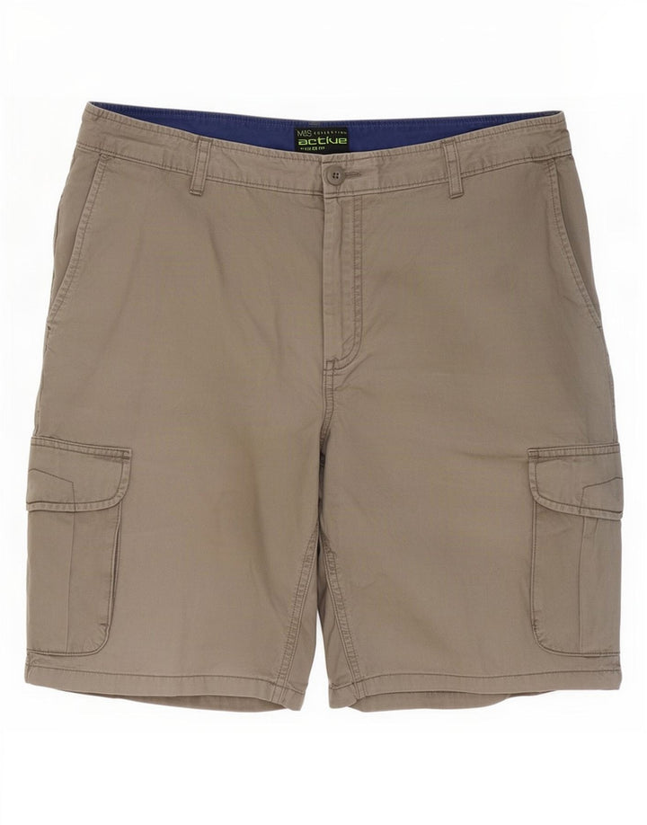 Ανδρικό σορτς Cargo με κανονική εφαρμογή Marks & Spencer W36 Large Grey