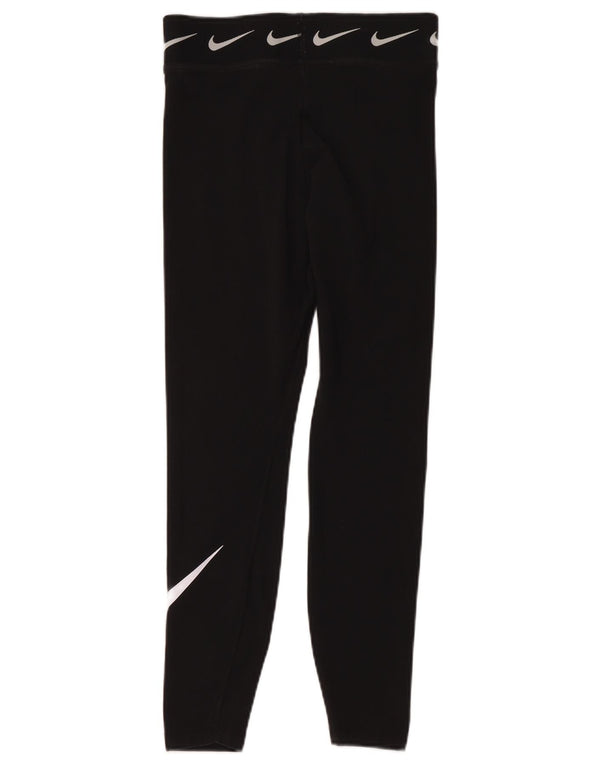 Γυναικεία γραφικά Crop κολάν Nike UK 12 μεσαία μαύρα βαμβακερά