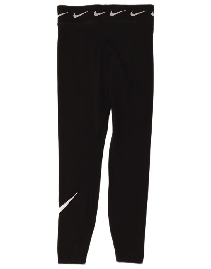 Γυναικεία γραφικά Crop κολάν Nike UK 12 μεσαία μαύρα βαμβακερά