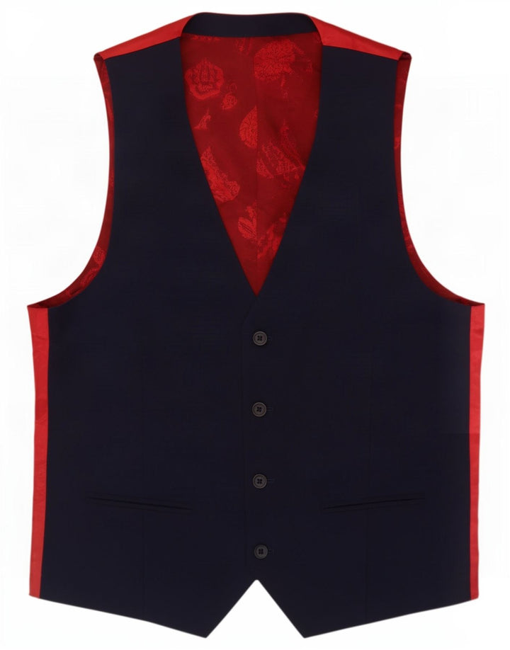 Ted Baker Ανδρικό γιλέκο με 4 κουμπιά UK 36 Small navy blue μαλλί