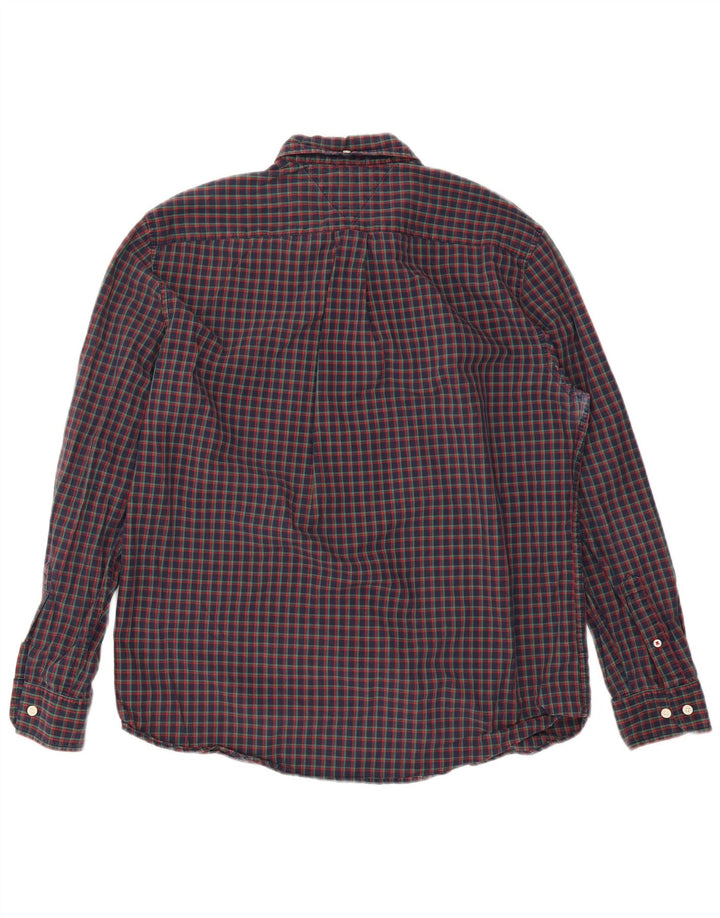 Tommy Hilfiger Ανδρικό πουκάμισο Classic Fit Large Navy Blue Check Cotton