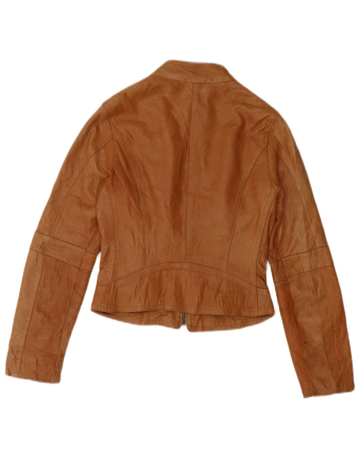 XETRA Γυναικείο Δερμάτινο Μπουφάν Biker UK 8 Small Beige