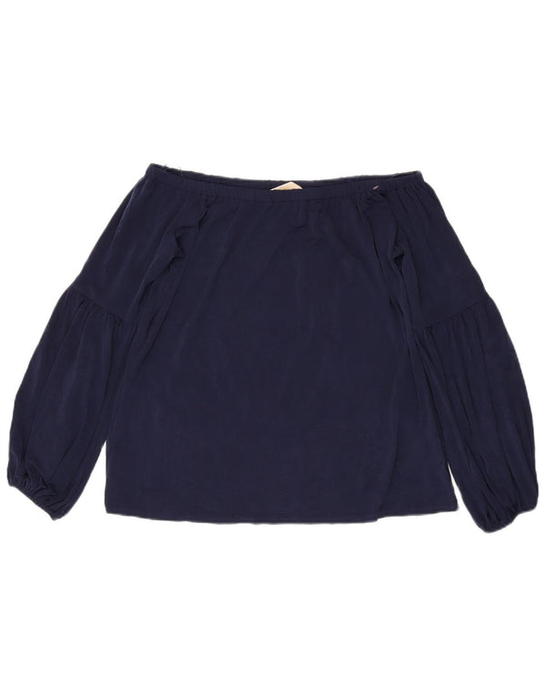 Michael Kors Γυναικείο Crop Off Shoulder Top 10 Small Navy Blue Polyester