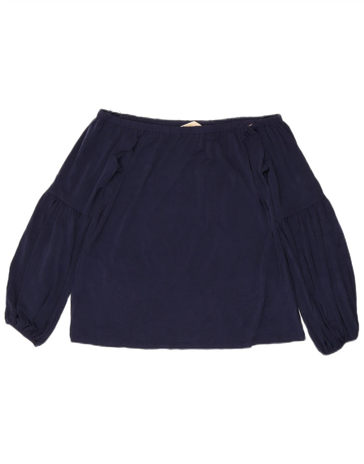 Michael Kors Γυναικείο Crop Off Shoulder Top 10 Small Navy Blue Polyester