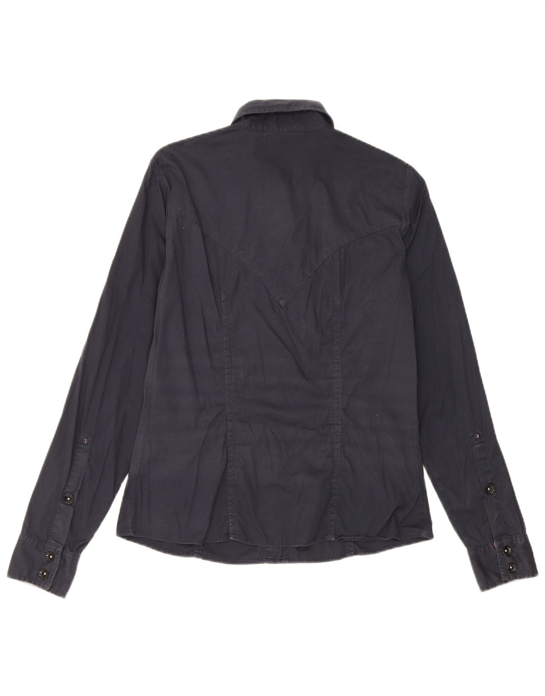 Gas Γυναικείο πουκάμισο UK 12 Medium Navy Blue βαμβακερό