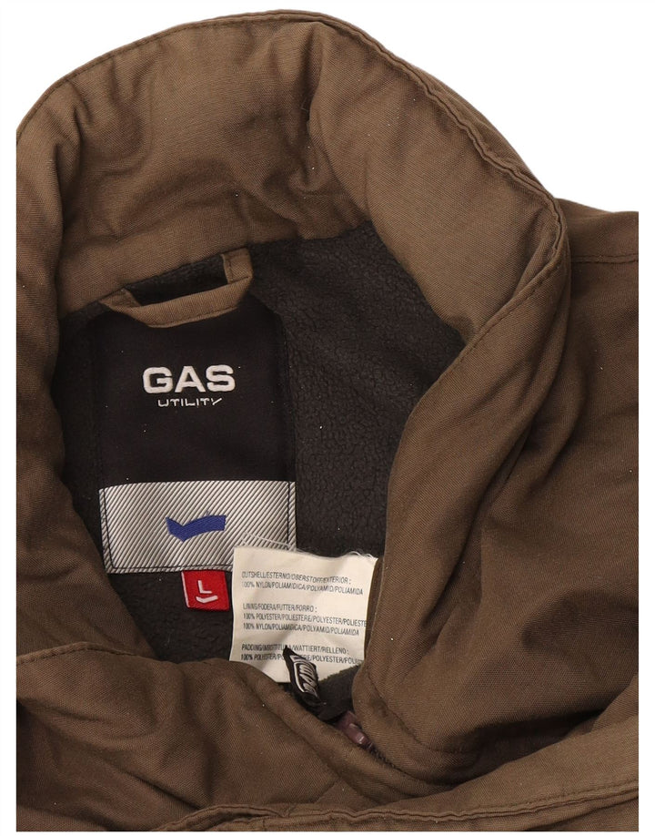 Βοηθητικό μπουφάν Gas Mens Hooded Utility UK 40 Large Brown Nylon