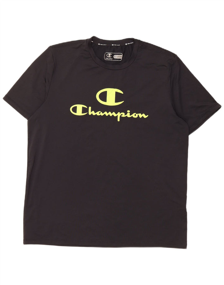 Ανδρικό γραφικό T-Shirt CHAMPION Top XL Μαύρο πολυεστέρα