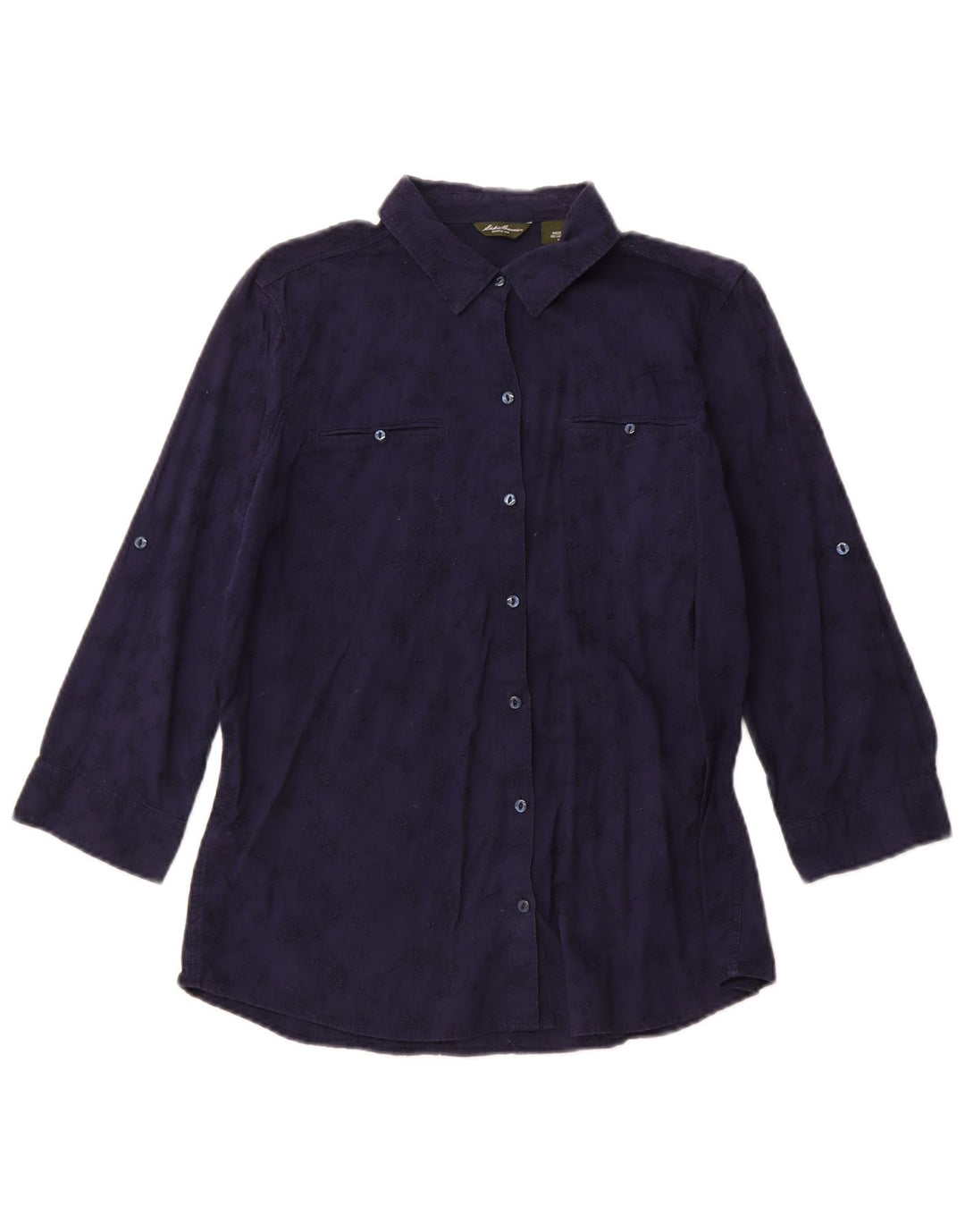 Γυναικείο πουκάμισο Eddie Bauer Μπλούζα UK 14 Medium Navy Blue Floral Βαμβακερό