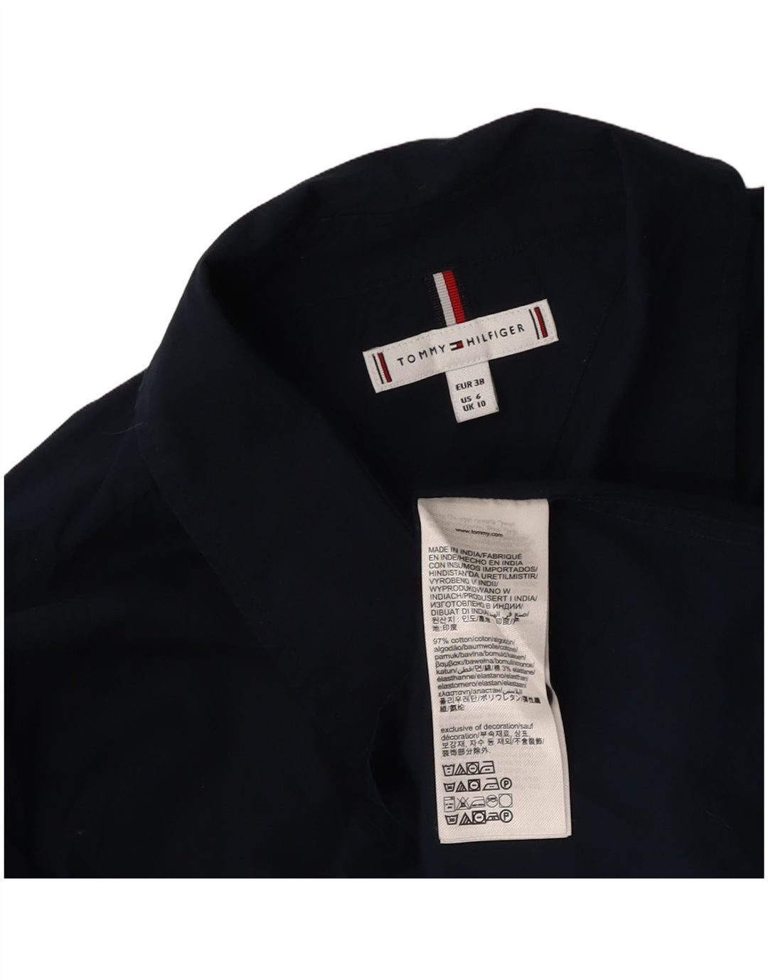 TOMMY HILFIGER Mens Oversized Shirt UK 10 Small Navy Blue Cotton