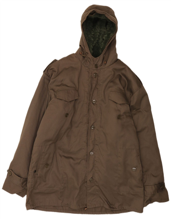 Vintage Ανδρικό Μπουφάν Parka με Κουκούλα IT 62 6XL Καφέ
