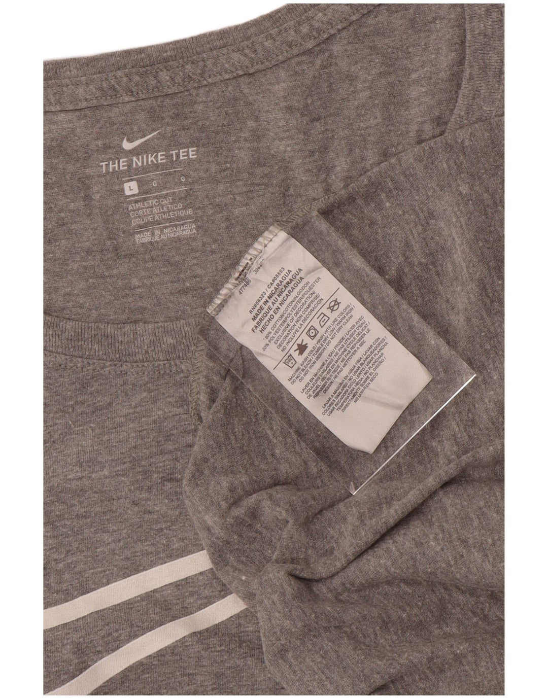 Γυναικεία αθλητική κοπή γραφικών μπλουζών NIKE Top UK 16 Large Grey Flecked