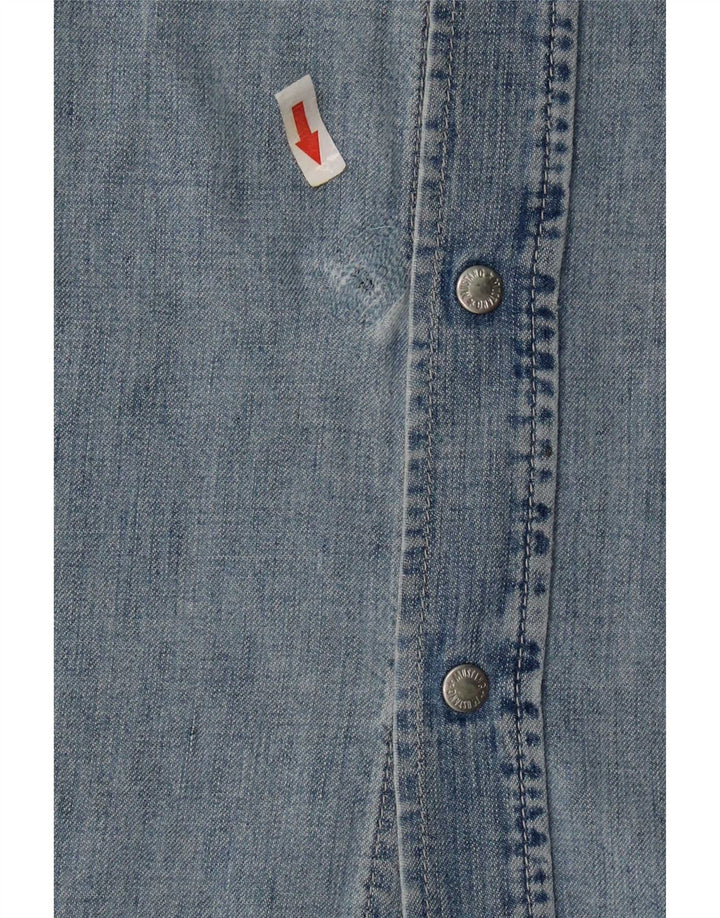Mustang Γυναικείο Αμάνικο Τζιν Φόρεμα UK 14 Medium Blue