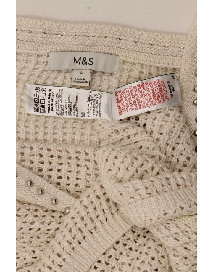 Marks & Spencer Γυναικείο Crochet Cami Top 14 Μεγάλη ακρυλικό σε λευκό χρώμα