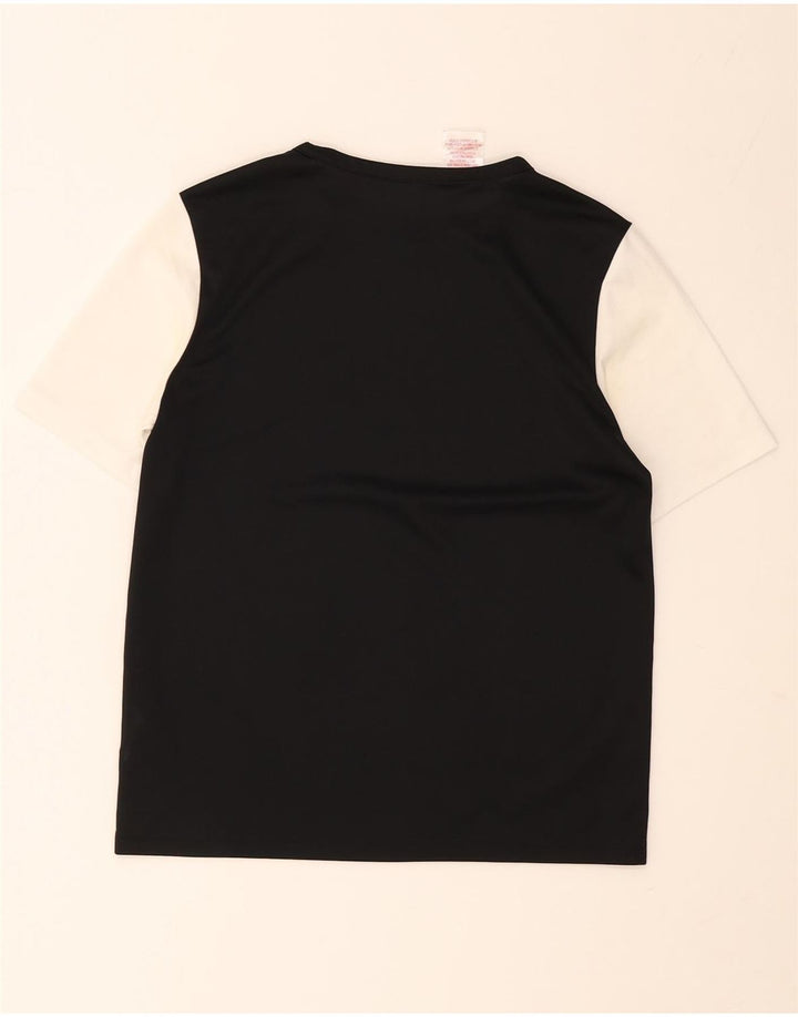Adidas Boys T-Shirt Top 13-14 Years Black Colourblock Polyester