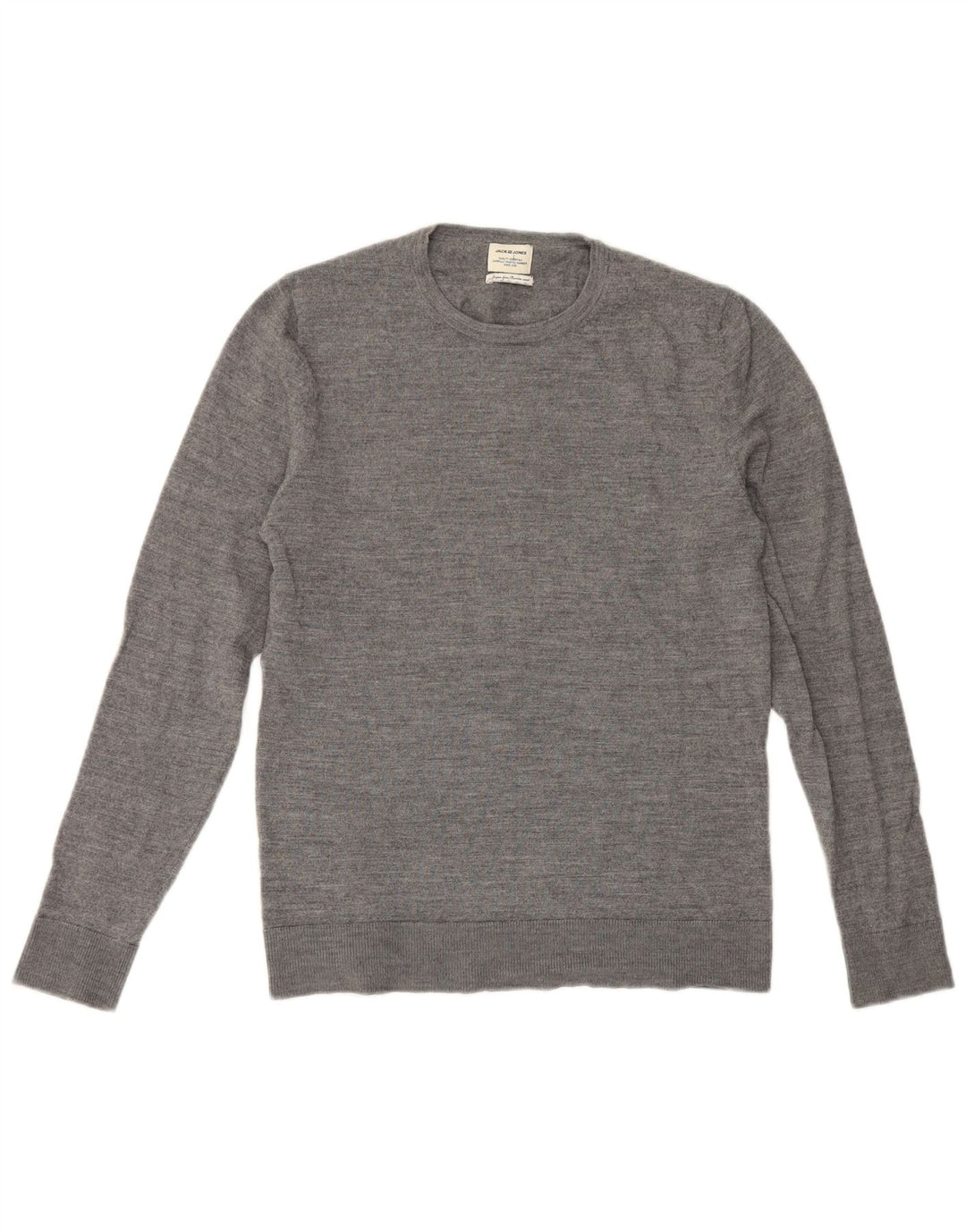 Jack & Jones Ανδρικό πουλόβερ με λαιμόκοψη από μεσαίο γκρι μαλλί