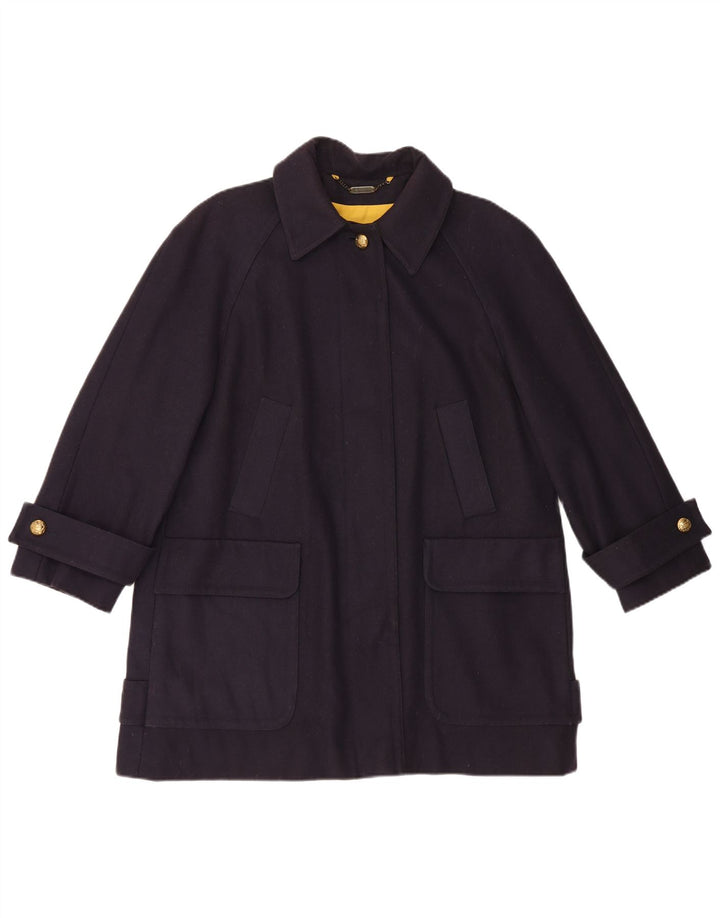 Aquascutum Γυναικείο Oversized Πανωφόρι UK 16 Large Navy Blue Wool