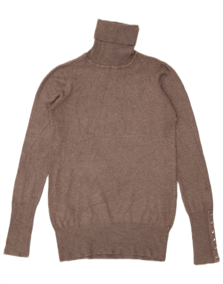 Zara Γυναικείο πουλόβερ με ρολό λαιμόκοψη UK 12 Medium Grey Rayon