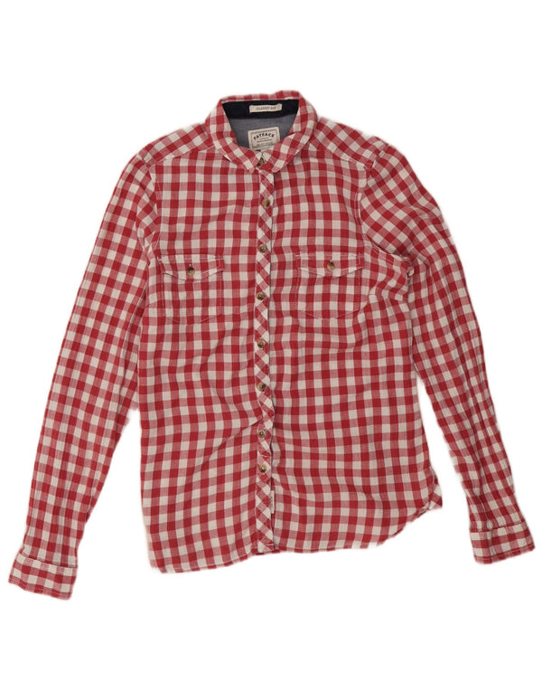 Fat Face Γυναικείο πουκάμισο Classic Fit Flannel UK 12 Medium Red Gingham