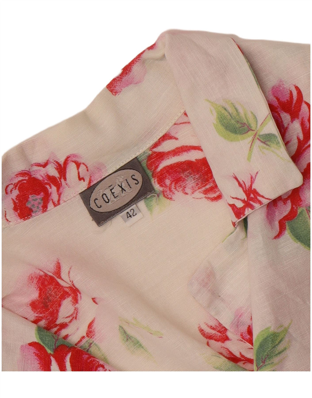 Coexis Γυναικείο Αμάνικο Πουκάμισο Μπλούζα IT 42 Medium White Floral