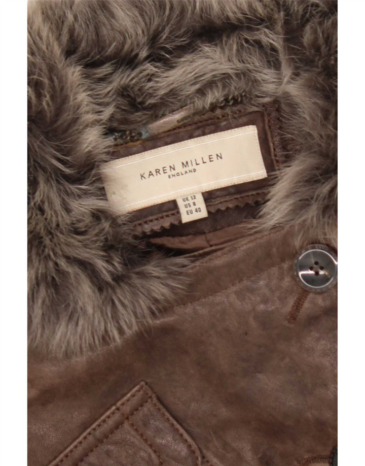 Karen Millen Γυναικείο Δερμάτινο Μπουφάν UK 12 Medium Brown