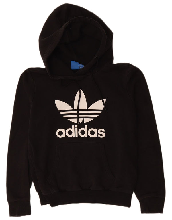 ADIDAS Γυναικεία γραφικά υπερμεγέθη κουκούλα UK 10 Small Black Polyester
