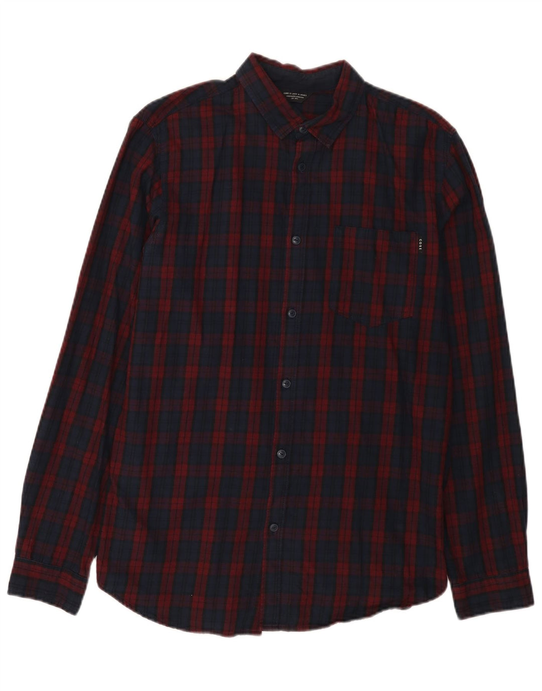 Ανδρικό φανελένιο πουκάμισο Jack & Jones με μεσαίο μπλε ναυτικό καρό βαμβακερό