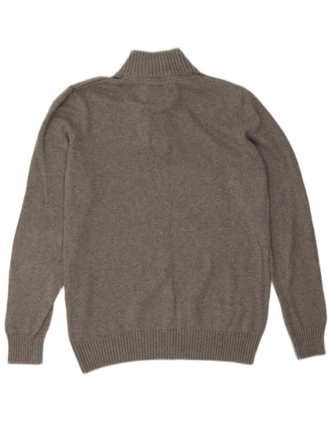 Crew Clothing Ανδρικό πουλόβερ με λαιμό με κουμπιά μεγάλο γκρι βαμβακερό