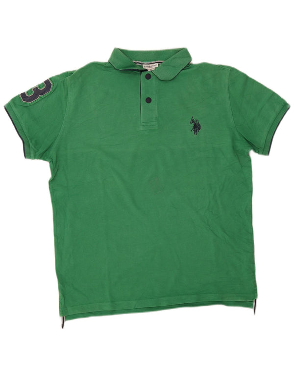 U.S. Polo Assn. Mens Graphic Shirt Medium Green Cotton