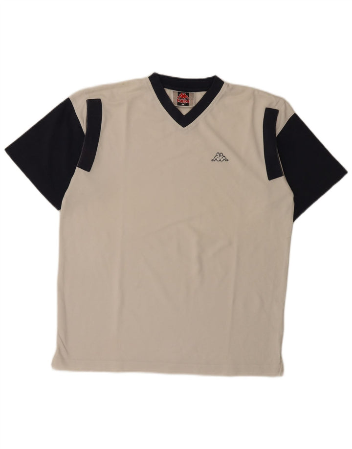 Ανδρικό T-Shirt Kappa Τοπ μεσαίο λευκό χρώμα, βαμβακερό