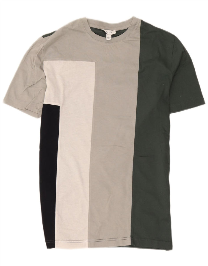 Ανδρικό T-Shirt Reiss Top Μικρό πολύχρωμο Colourblock Βαμβακερό