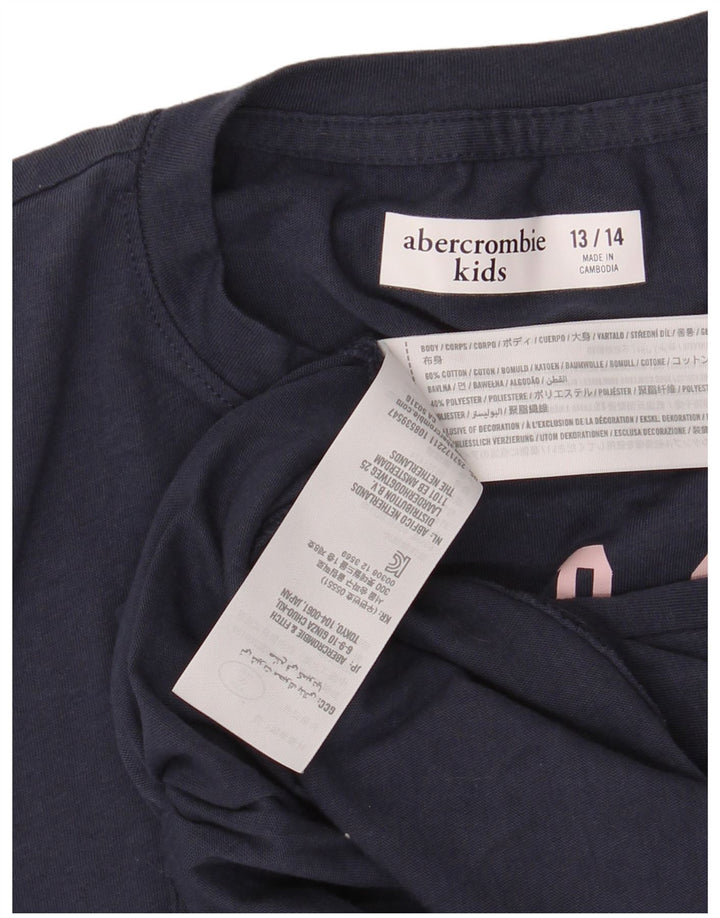 ABERCROMBIE & FITCH Γραφικό T-Shirt για κορίτσια 13-14 ετών Ναυτικό βαμβακερό