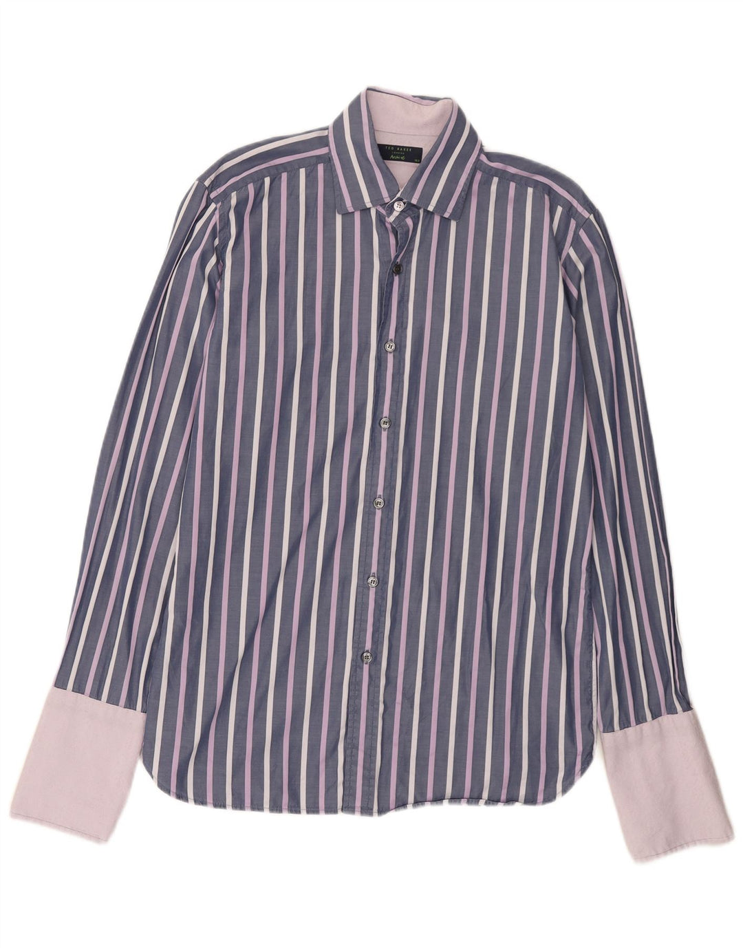Ted Baker Ανδρικό επίσημο πουκάμισο 15 1/2 Βαμβακερό μεσαίο μωβ ρίγες