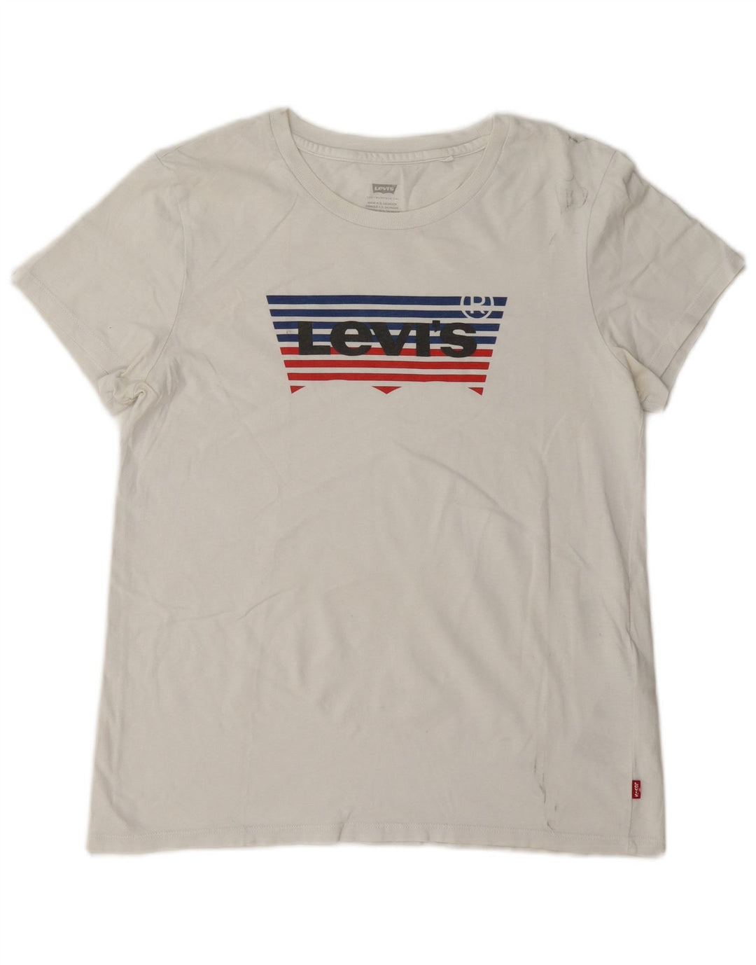 Γυναικείο γραφικό μπλουζάκι Levi's Top UK 14 μεσαίο λευκό βαμβακερό