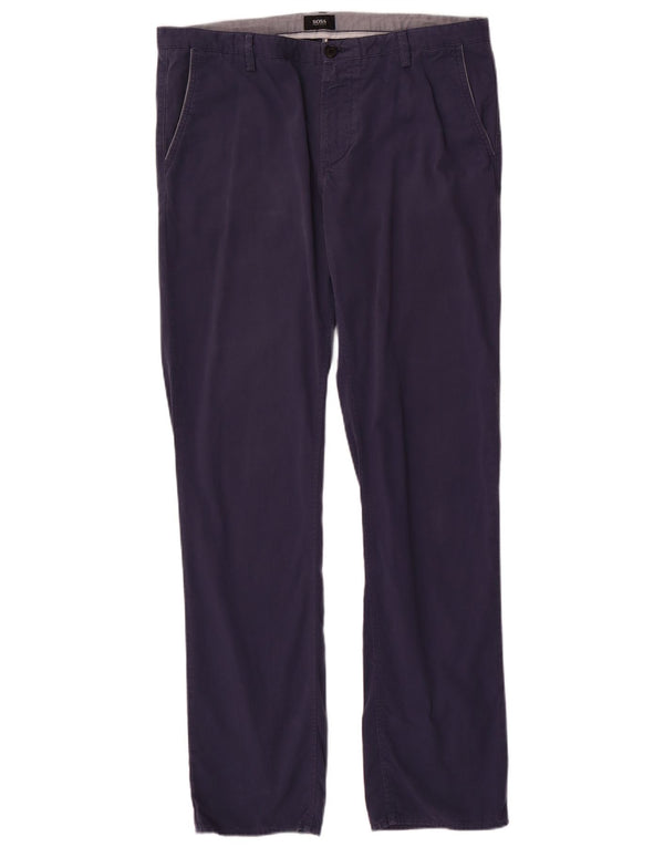Hugo Boss Ανδρικό ίσιο παντελόνι Chino IT 52 XL W36 L32 Navy Blue Cotton