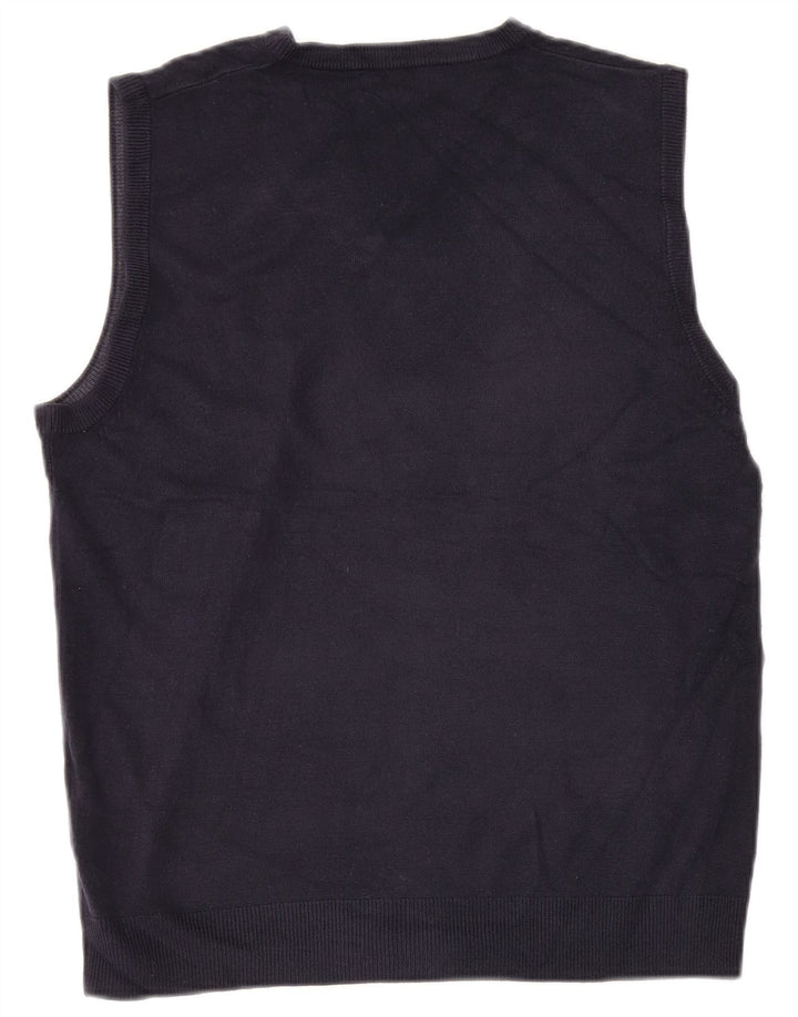 JOHN LEWIS Mens Vest Tank Top Medium Navy Blue Acrylic