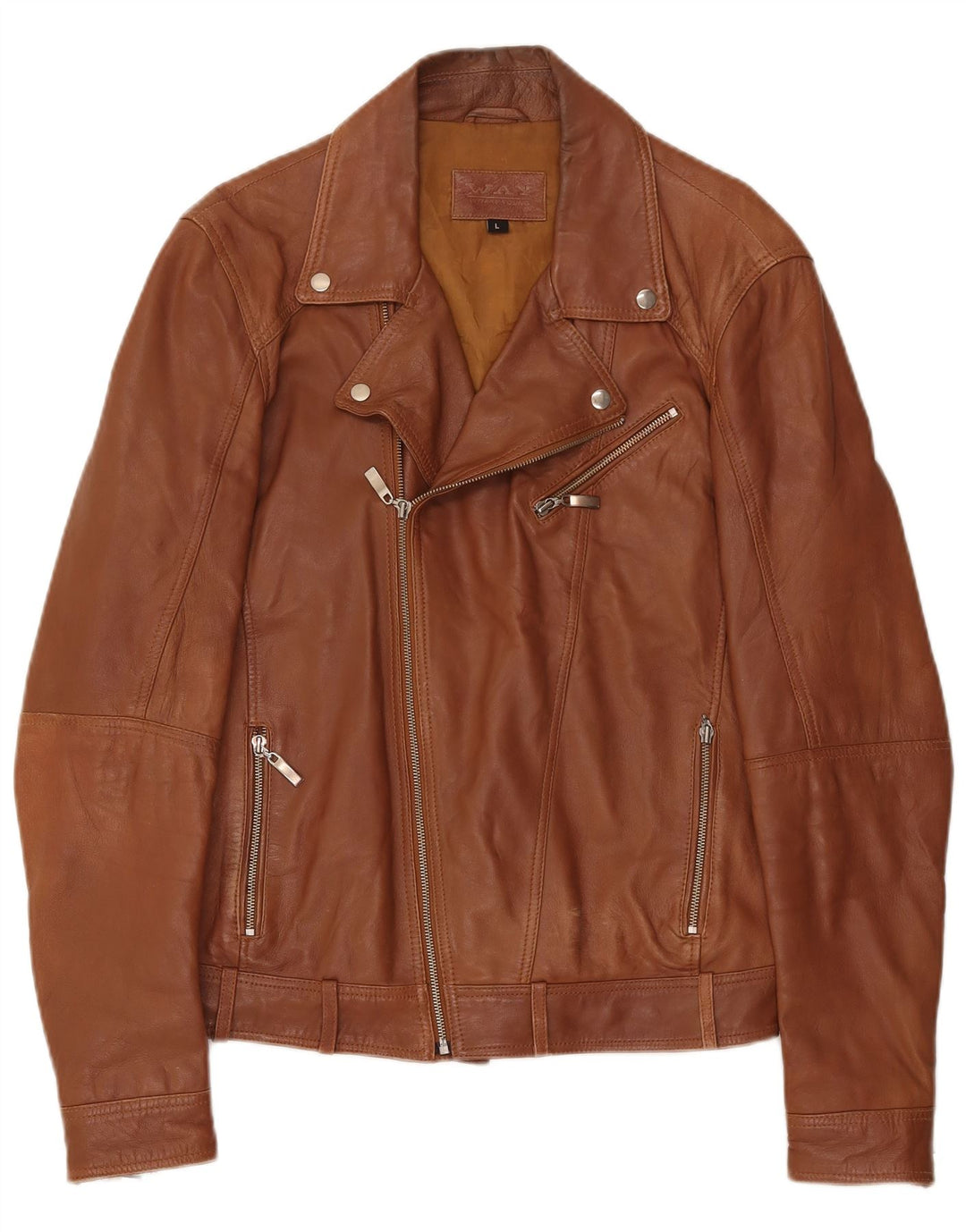 Vintage Ανδρικό Δερμάτινο Biker Jacket UK 40 Large Brown Δερμάτινο