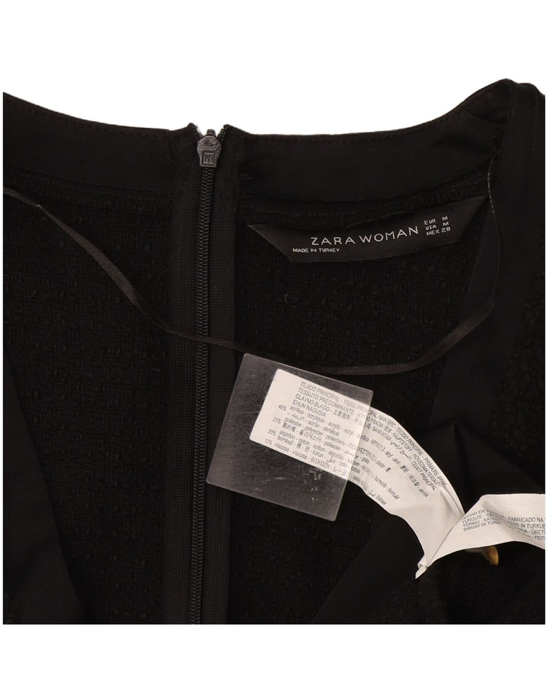 Zara Γυναικείο Φόρεμα Shift UK 12 Μεσαίο Μαύρο Ακρυλικό