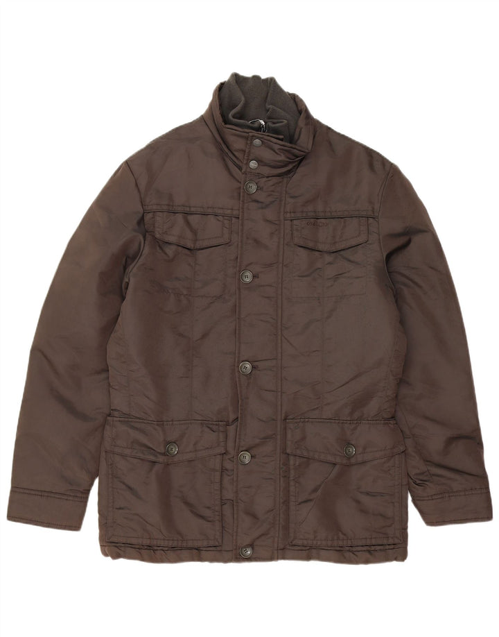GEOX Mens Respira Padded Jacket UK 36 Small Brown Polyamide