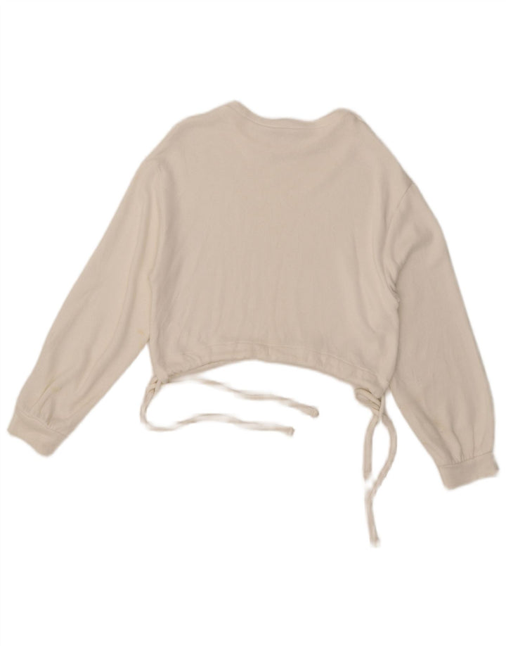 Zara Γυναικεία φούτερ Crop Jumper UK 10 Small White