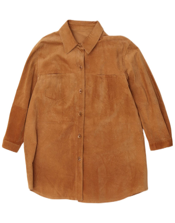 Vintage γυναικείο πουκάμισο σουέντ UK 18 XL καφέ
