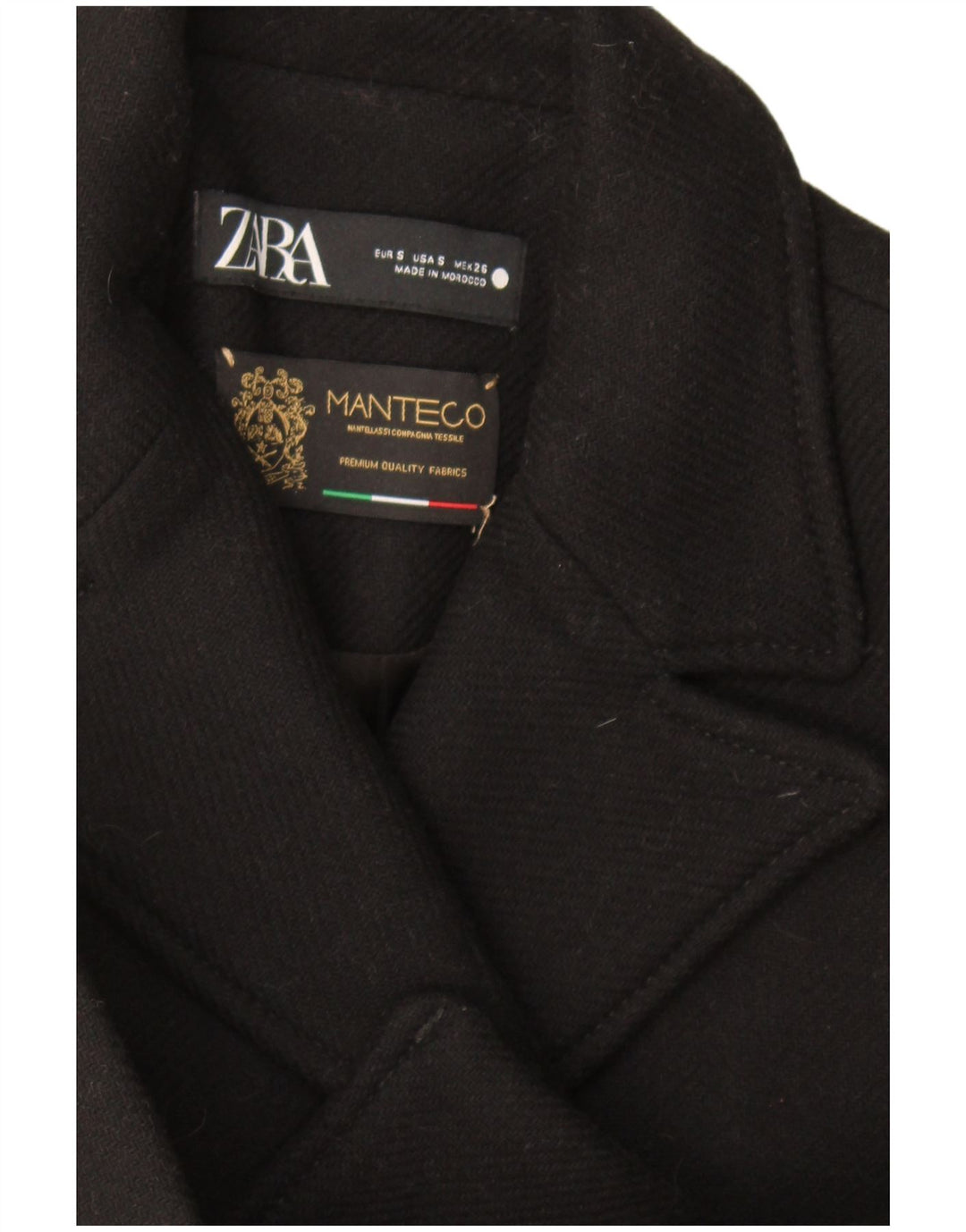 Zara Γυναικείο σακάκι με διπλό στήθος UK 10 Small Black