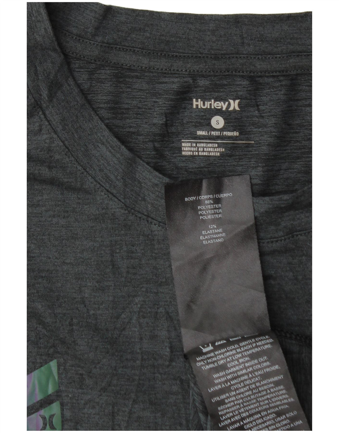 Ανδρικό T-Shirt Hurley Μικρό Γκρι Πολυεστέρας