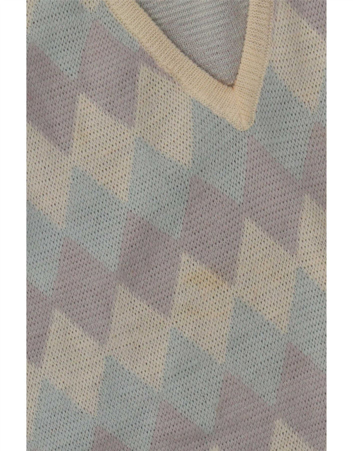 Vintage γυναικείο γιλέκο Tank Top IT 46 Large πολύχρωμο Argyle/Diamond