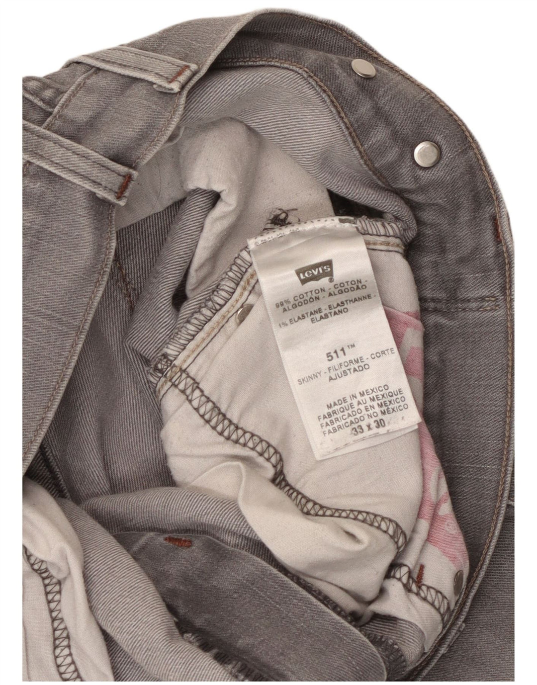 Γυναικείο Levi's 511 Skinny Jeans W33 L30 Γκρι βαμβακερό